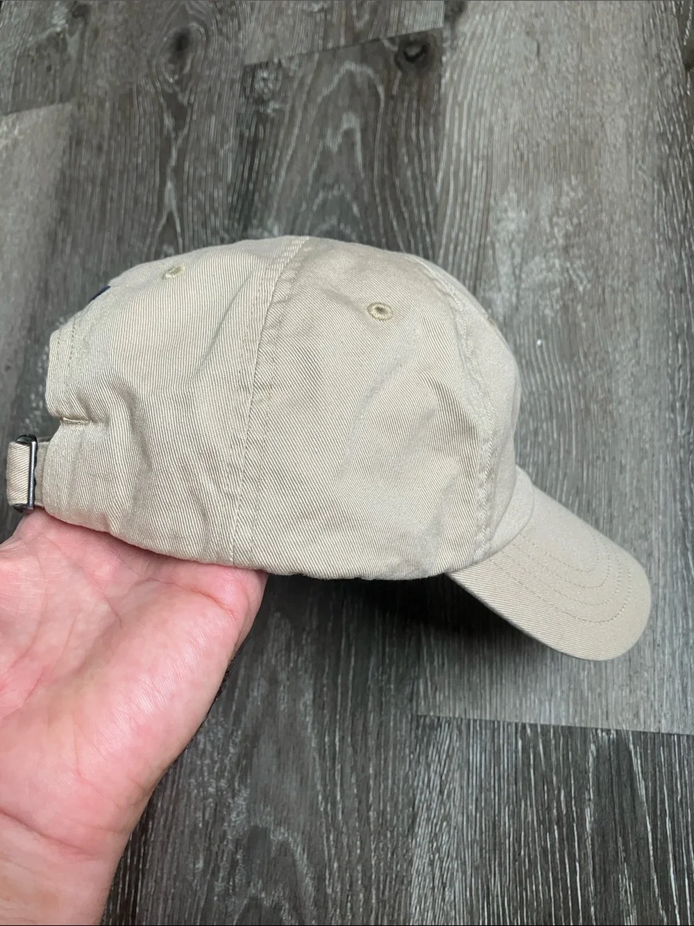 Polo by Ralph Lauren Men's Khaki Baseball Cap with Navy Pony